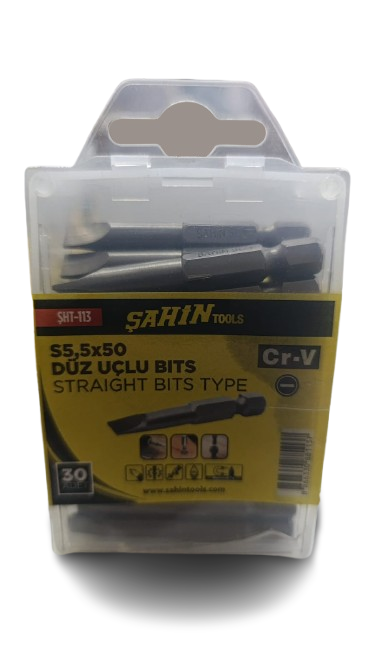 ŞAHİN S5X50MM DÜZ BITS UÇ 30'LU